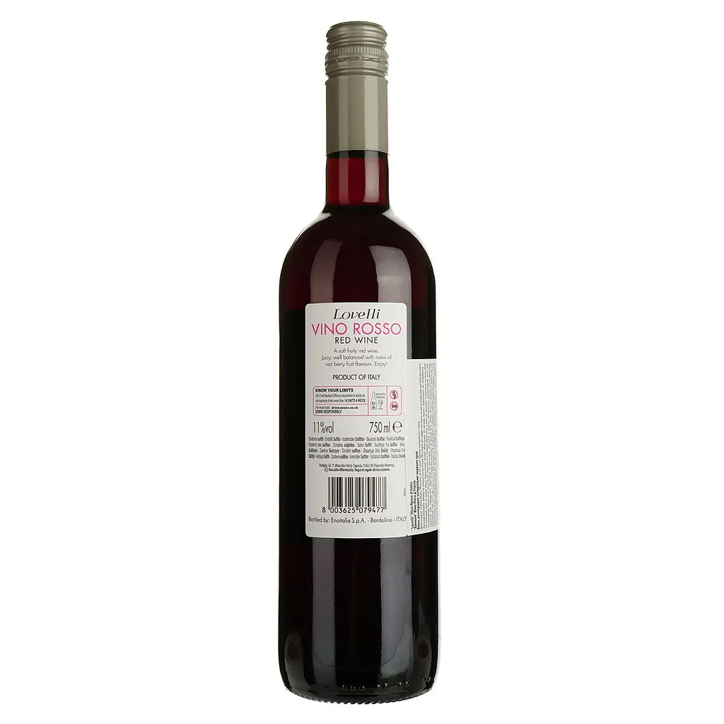 Вино Lovelli Vino Rosso d'Italia, красное, сухое, 11%, 0,75 л - фото 2