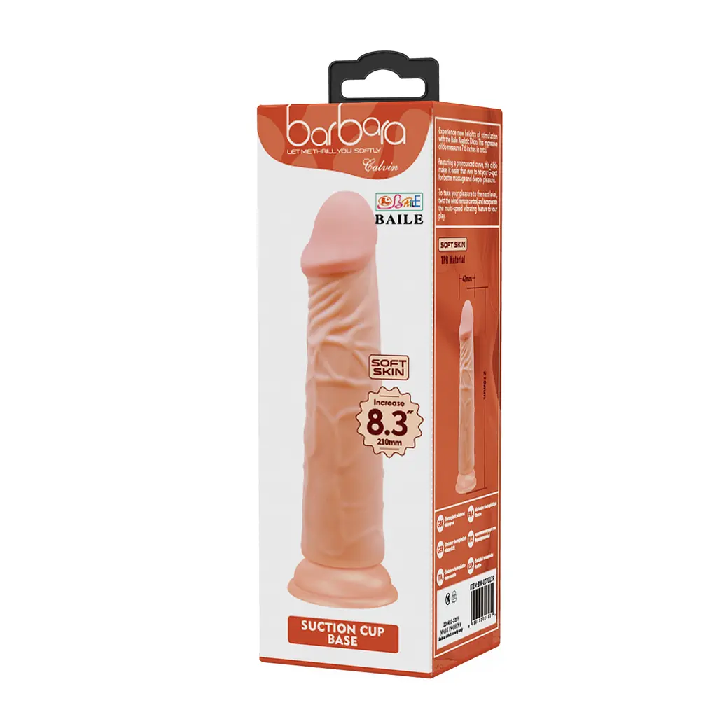 Фалоімітатор - Barbara Calvin Dildo 8,3" Flesh - фото 7