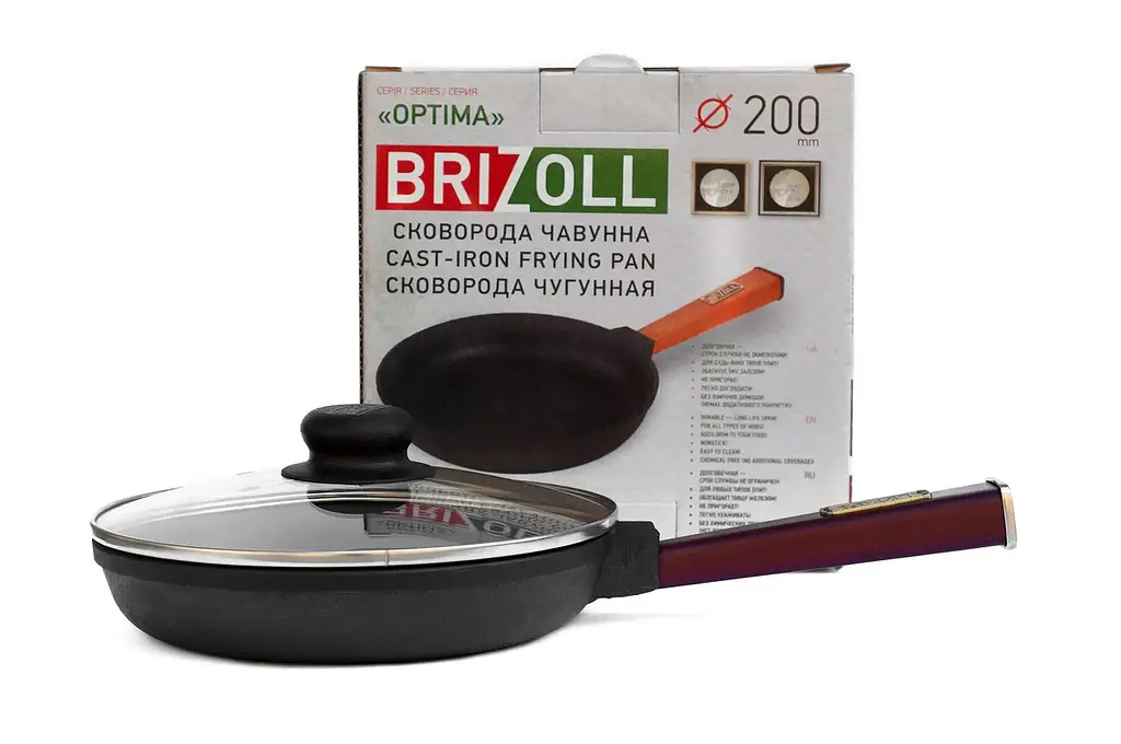 Сковорода чавунна Brizoll Optima Lids O2035P-C 20 см - фото 3