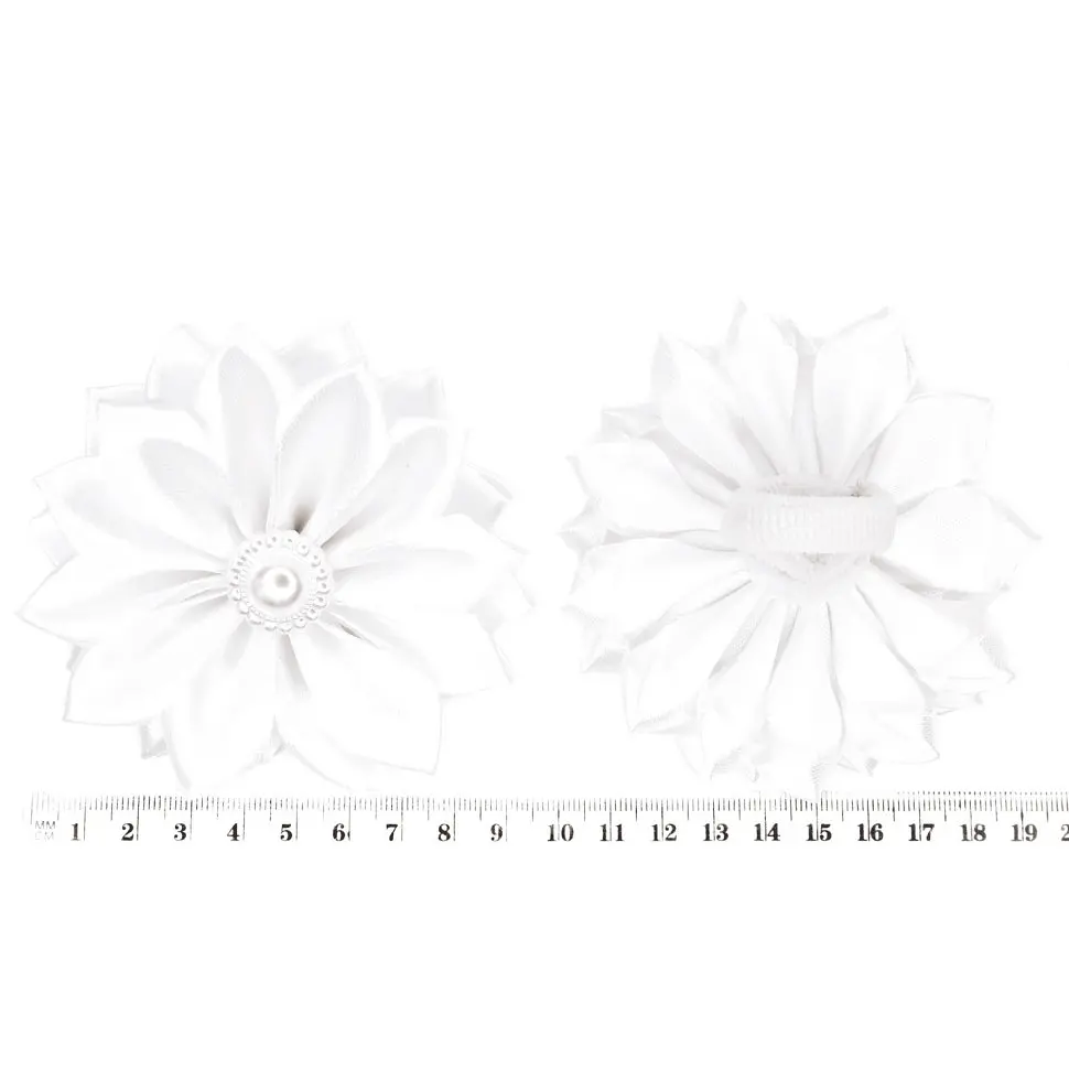 Набір резинок для волосся "Гербера" La-beauty 0108-387, 6 штук, білий - фото 3