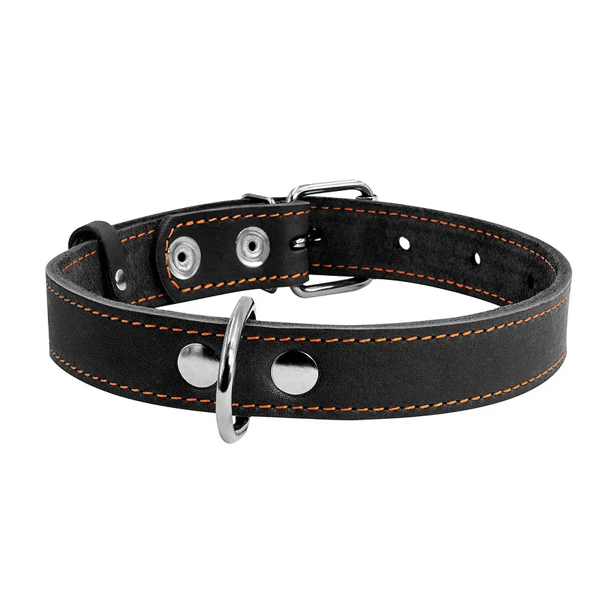 Ошейник "CoLLaR" одинарный (ширина 35мм длина 48-63см) черный - фото 2