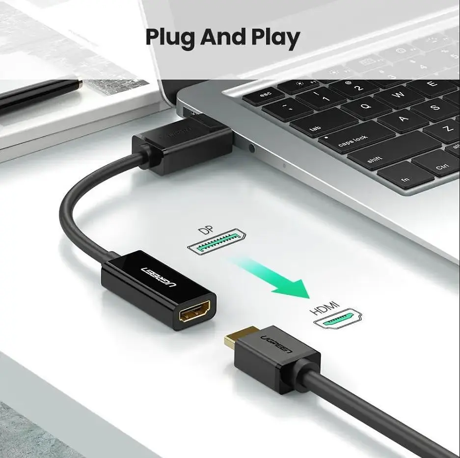 Конвертер Ugreen DisplayPort to HDMI 4K 60Hz 25 см Black (MM137) - фото 7