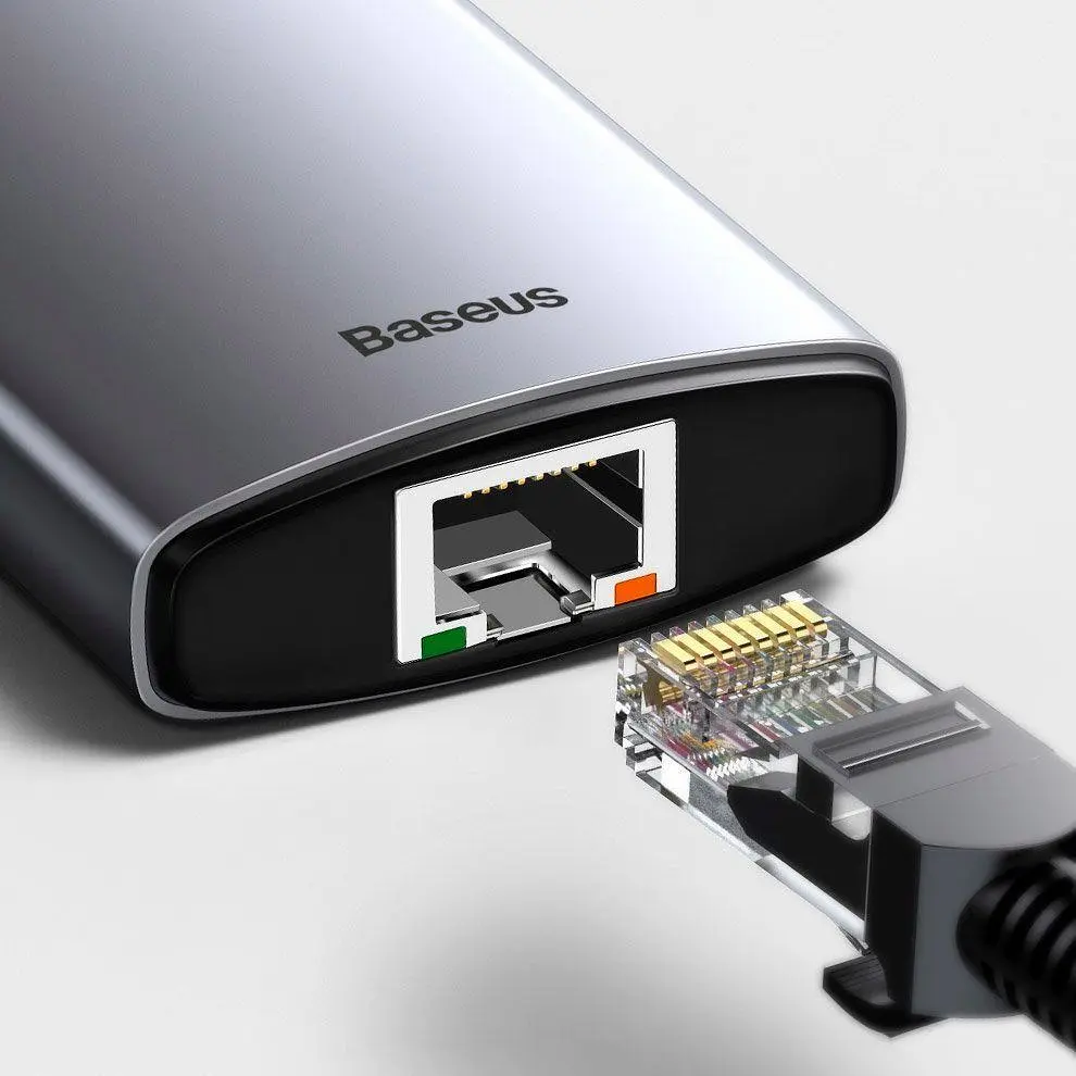USB-хаб Baseus Metal Gleam Series 8-in-1 Multifunctional Type-C HUB Space Gray (CAHUB-CV0G) [77937] - фото 7