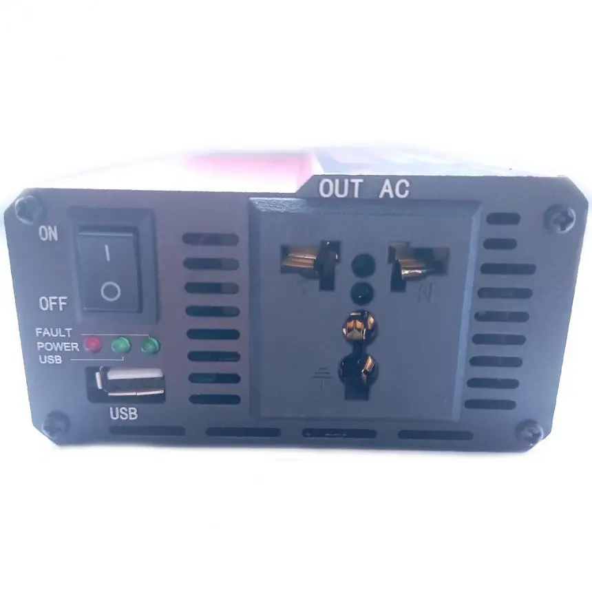 Автомобильный инвертор Solar Aton Power Inverter 023 модифицированная синусоида Red 1 розетка 1 USB с 12V на 220V 2000W (11057) - фото 3