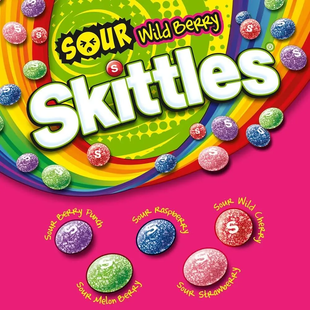 Драже Skittles Sour Wild Berry Candy 51г - фото 2