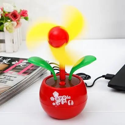 Настільний USB-вентилятор Квітка, червоний - фото 2