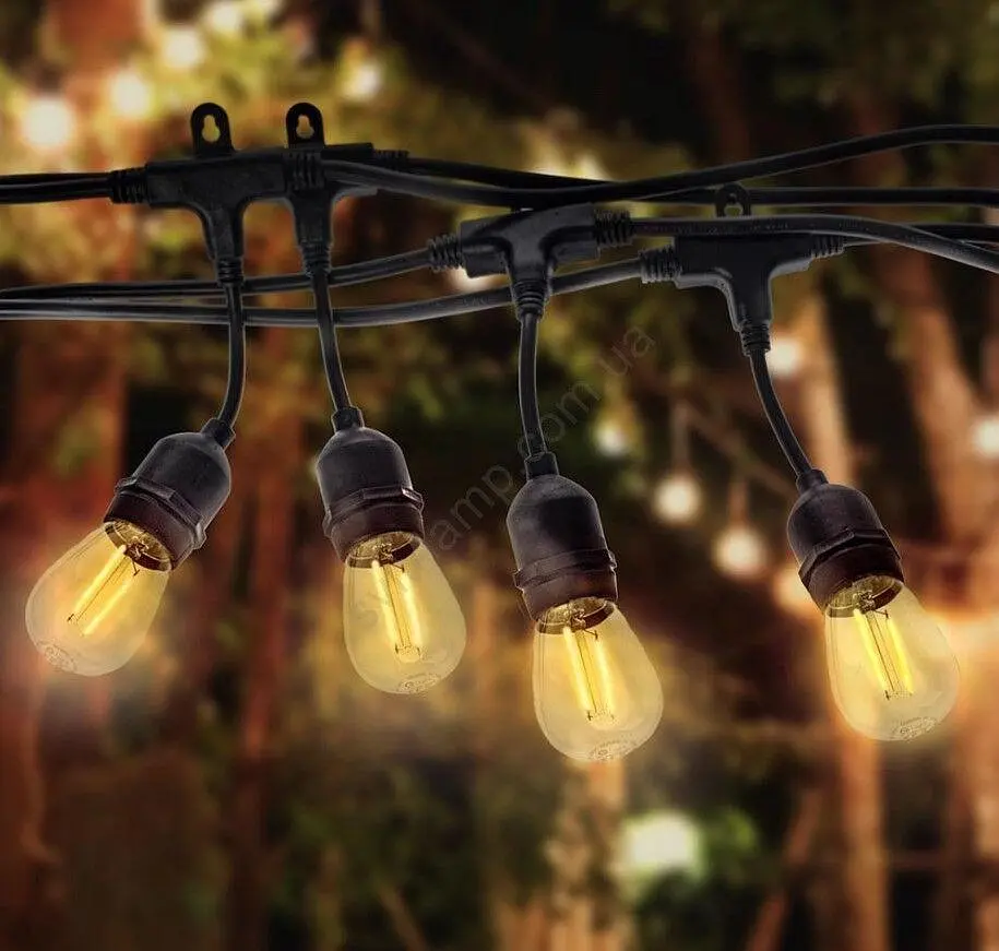 Ретро-гирлянда LED Edison 10 лампочек с солнечной панелью - фото 6