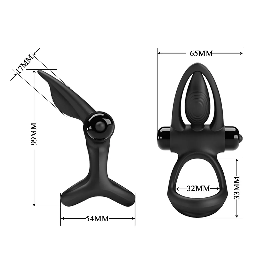Ерекційне кільце - Pretty Love Vibration Cock Ring Black - фото 9