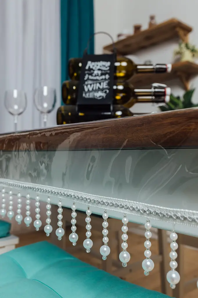 Скатерть силиконовая с белой жемчужной бахромой Elit 360х190 см - фото 4