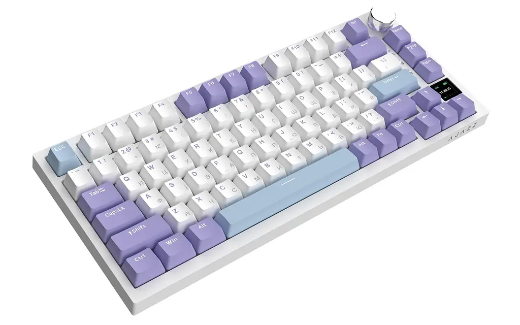Беспроводная клавиатура Ajazz AK820 Pro Flying Fish Switch Purple RGB With Screen (AK820PRO-FF-PWB) - фото 3