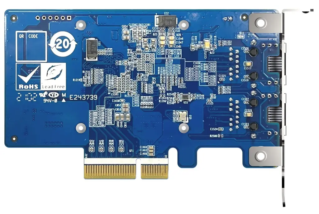 Мережева карта QNAP Dual-port RJ45 10GbE network expansion card PCIe 3.0 x4 (QXG-10G2T-X710) - фото 2