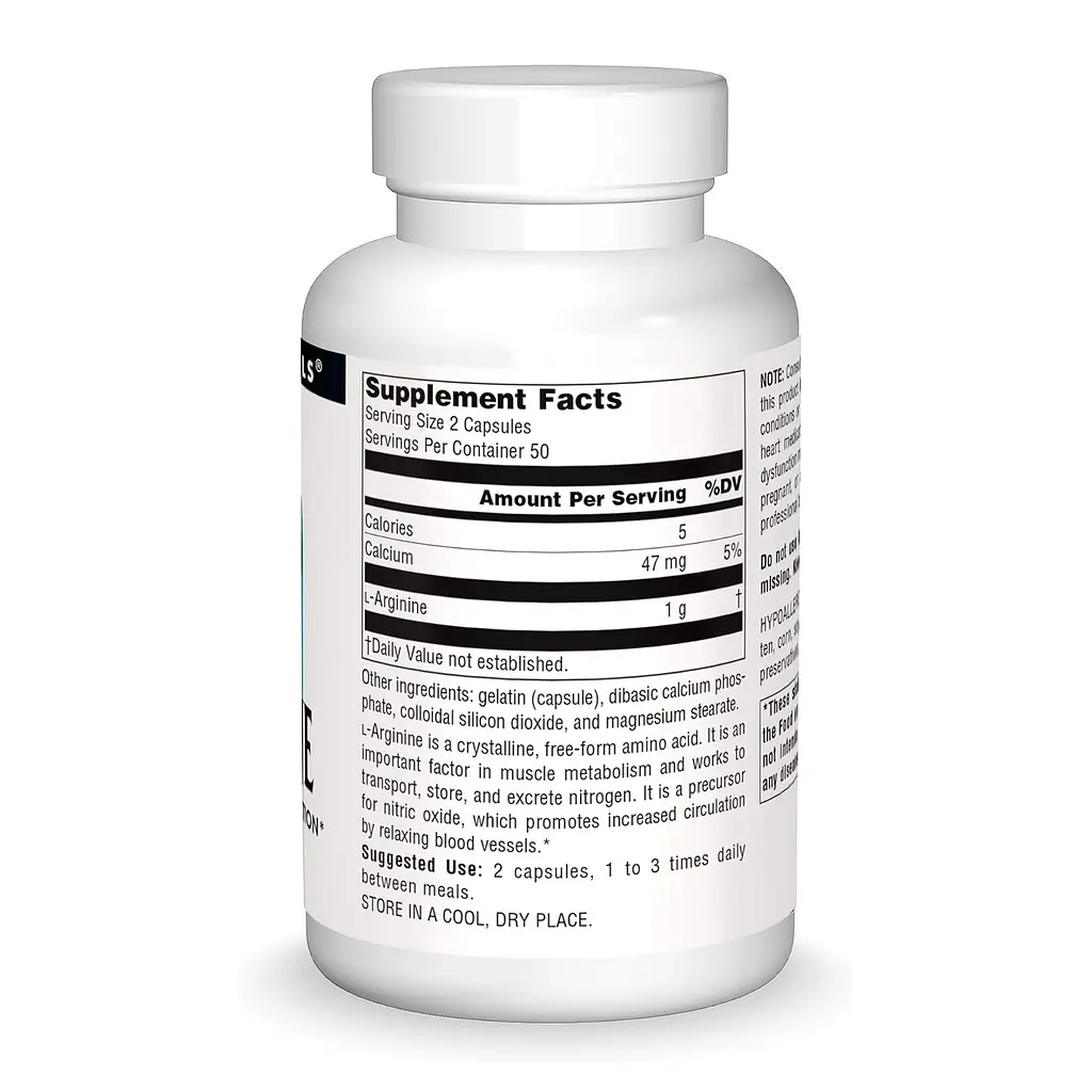 Амінокислота Source Naturals L-Arginine 500 мг 50 таб - фото 2