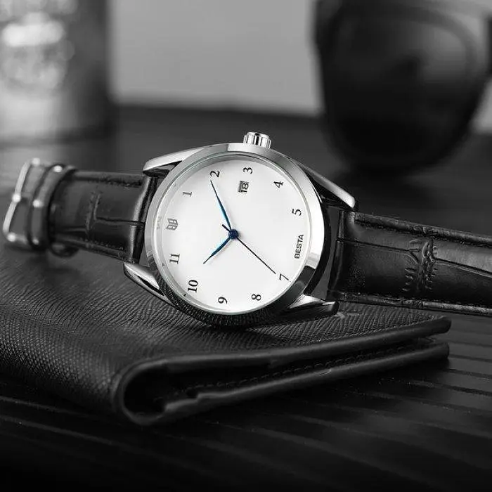 Чоловічий наручний класичний годинник Besta Platinum (Сріблястий) - фото 5