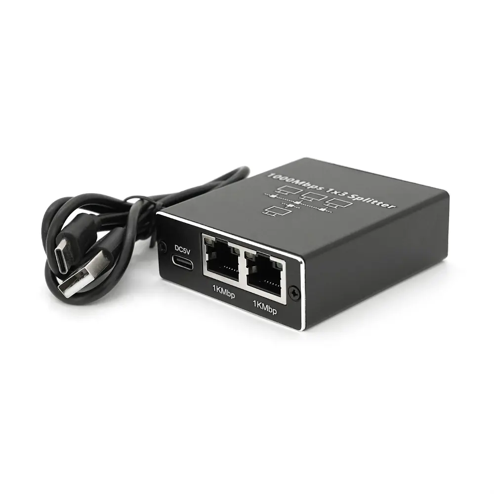 Активний RJ45 сплітер 1=>3 порту, підтримує 1000Mbps, with Type-C power supply - фото 4