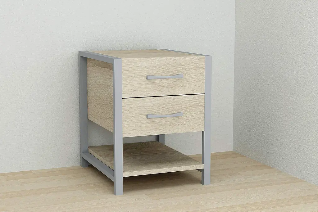 Тумба универсальная Ferrum-decor Вивьен 2/1 50x41x40 серый ДСП Дуб Сонома 16мм (FRD-104183) - фото 3