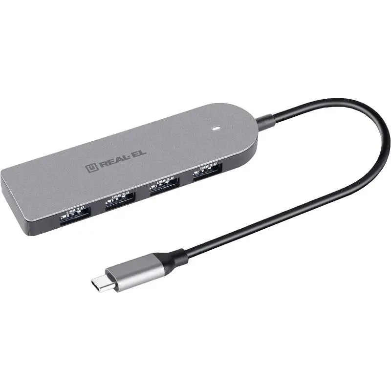 Хаб REAL-EL CQ-415 Space Grey - фото 3