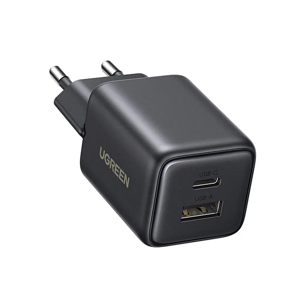 Зарядний пристрій Ugreen X514 1xUSB-C PD 20 Вт + 1xUSB GaN чорний (65737) - фото 2