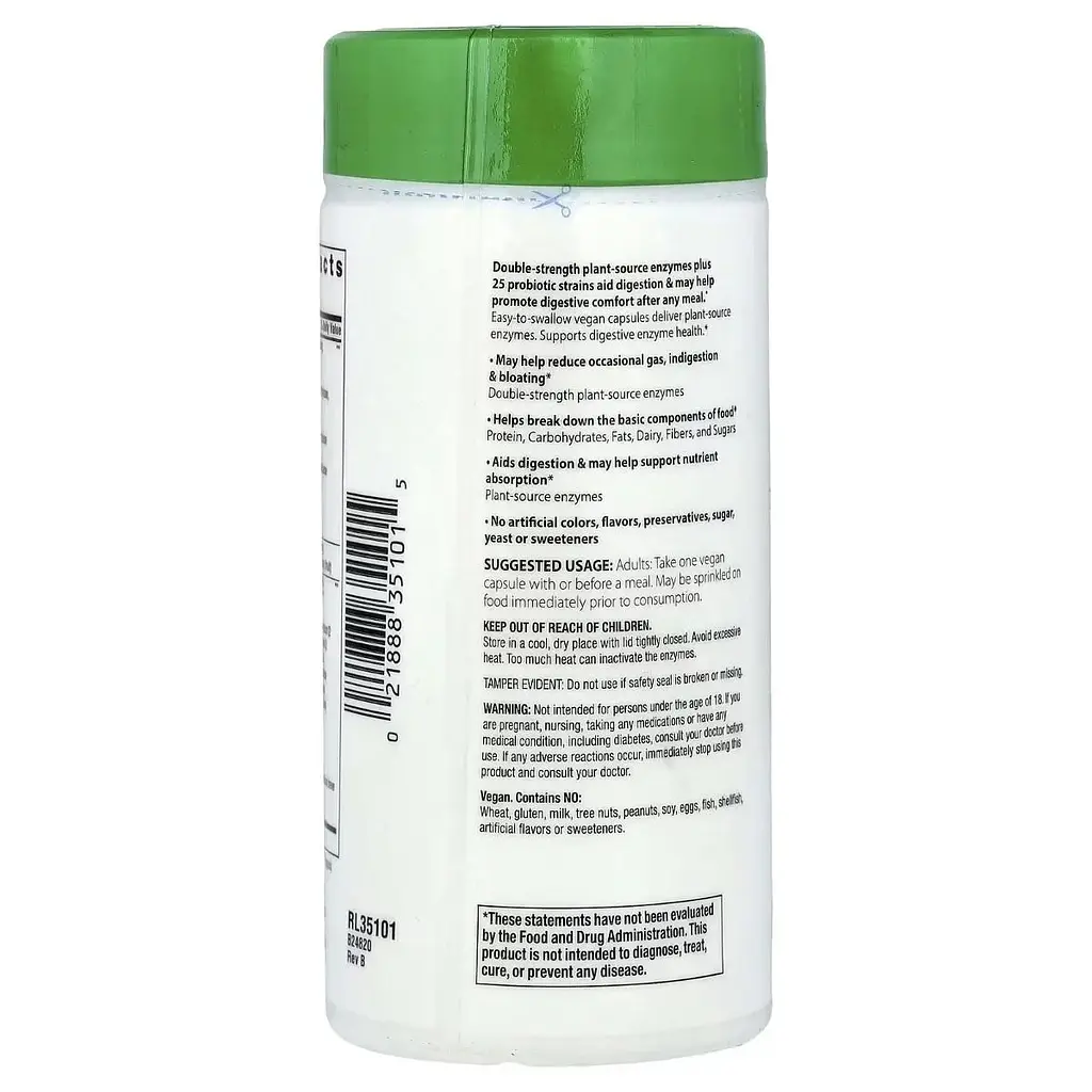 Травні ферменти Rainbow Light All-ZymePlant Source Enzymes Probiotics 90 веганських капсул - фото 3