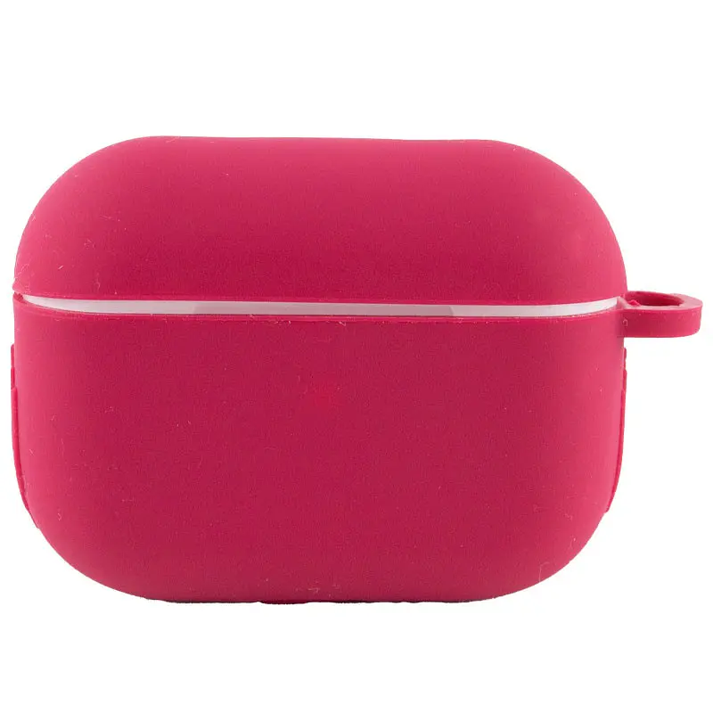 Силіконовий футляр New з карабіном для навушників Airpods Pro Червоний / Rose Red - фото 2