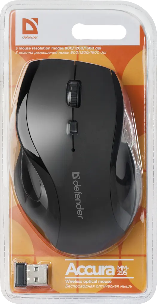 Миша Defender Accura MM-295 Wireless чорний (52295) (6414722) - фото 4