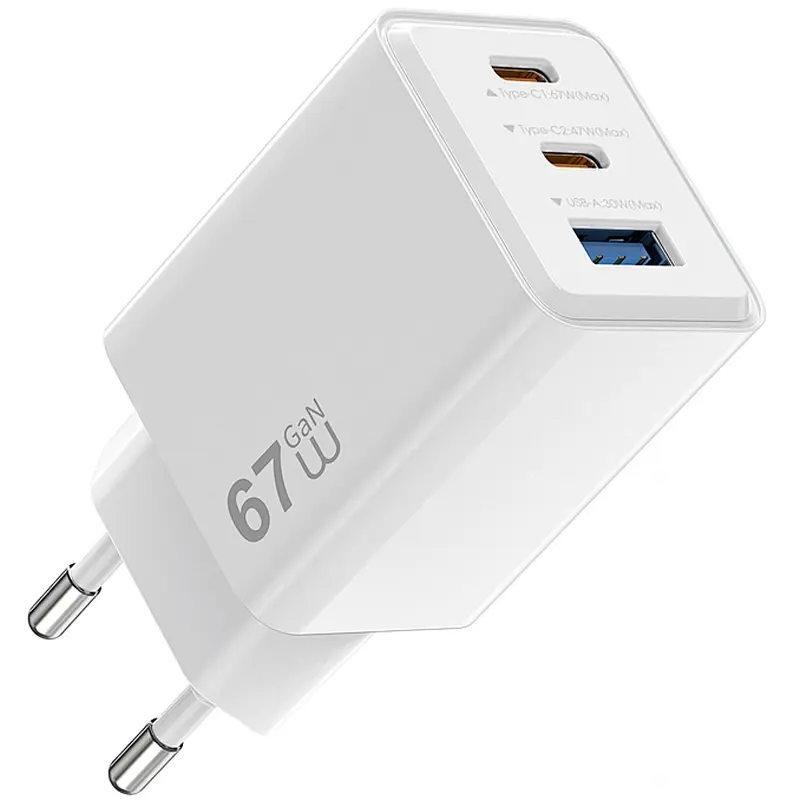 МЗП G026 Cube PD67W+QC3.0 GaN (1USB-A/2C) White Wiwu teh0029663