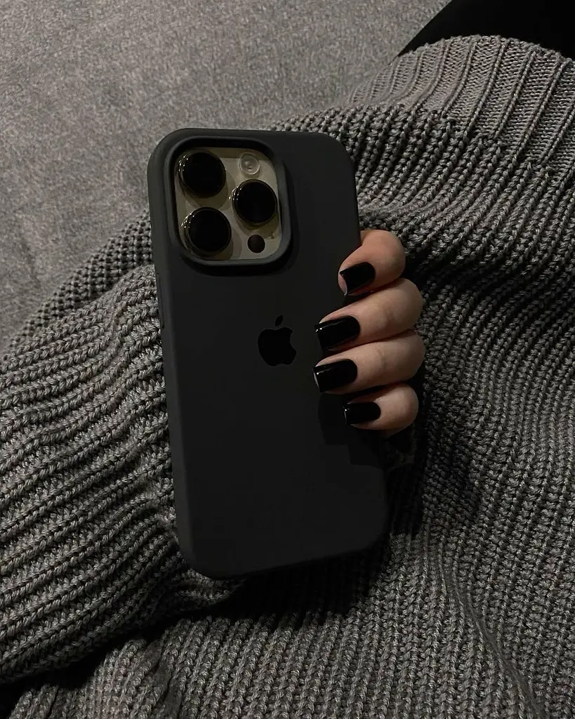 Силиконовый чехол матовый черный, для iPhone 13 Pro Max - фото 3