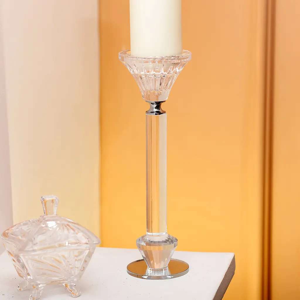 Підсвічник скляний Crystal lotus декоративний 21.3 см Yiwu HP-4-12L - фото 3