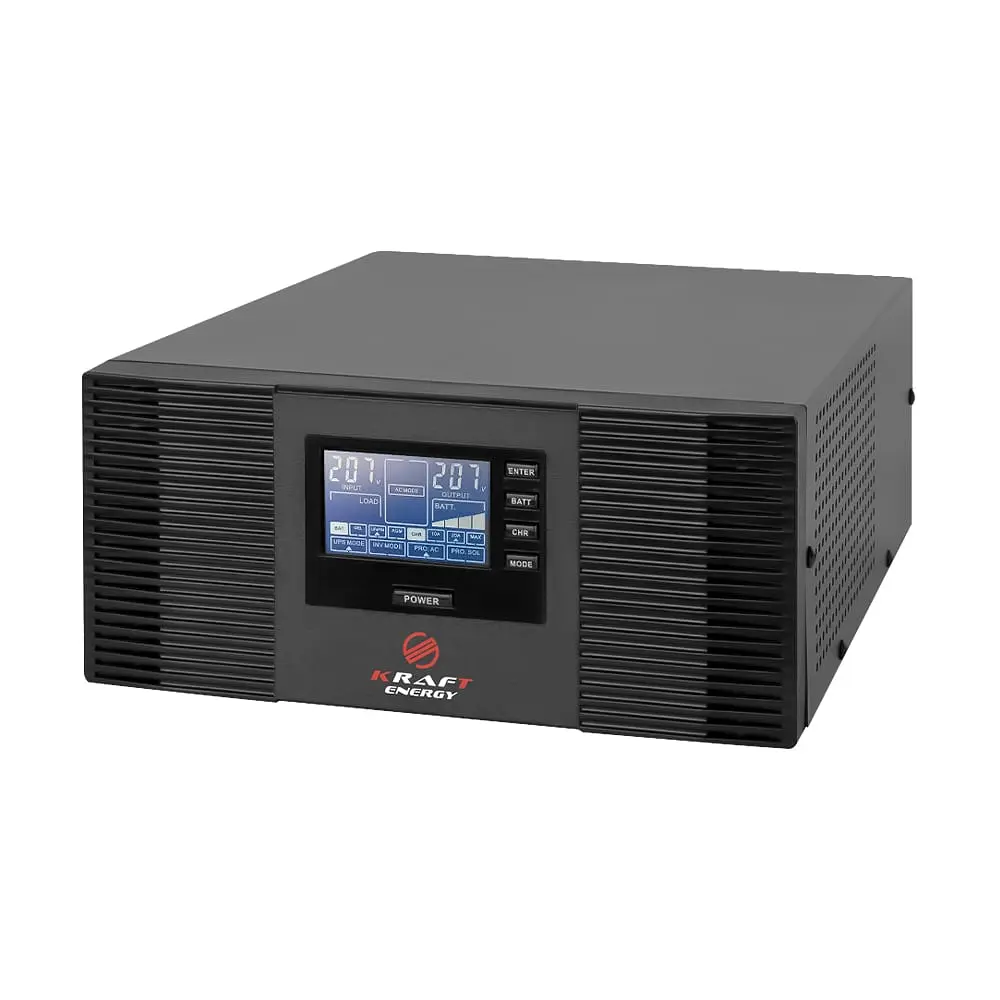 Інвертор Kraft KRF-AVR1000VA/800W-12V з правильною синусоїдою під зовнішній акумулятор (42-00092) - фото 5