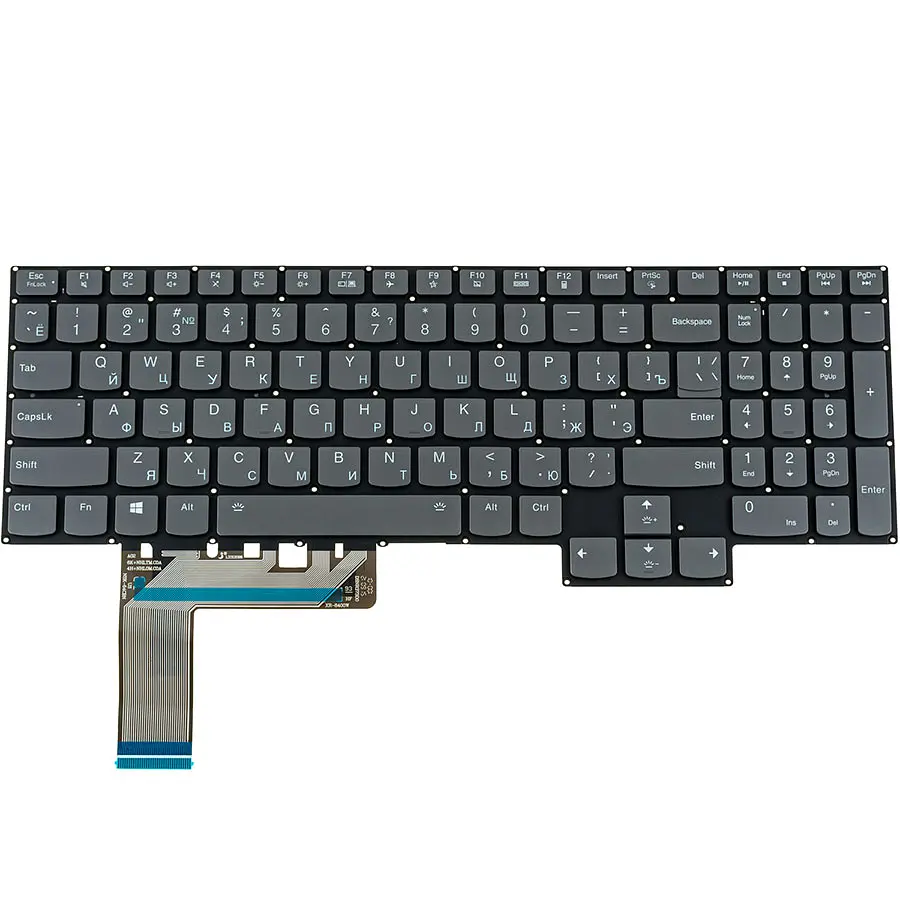 Клавіатура для ноутбука LENOVO (Legion: S7-16), рус, чорна, без фрейма, підсвітка клавіш (RGB) - фото 2