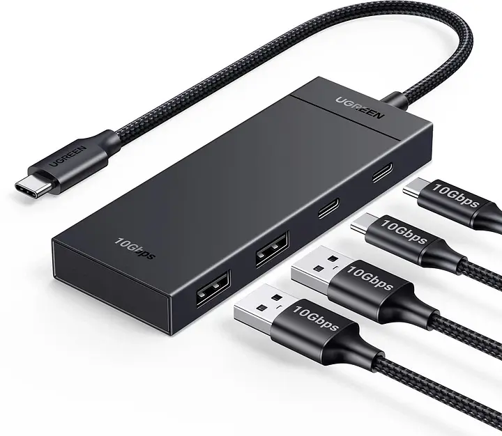 Хаб USB3.1 Type-C --> 2xUSB/2xUSB-C 3.2 Gen2/10Gbps 4-in-1 CM806 Ugreen - фото 3
