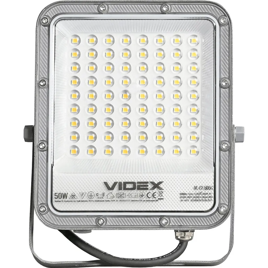 Світлодіодний прожектор Videx Premium F2 50W 5000K (VL-F2-505G) [144845] - фото 2