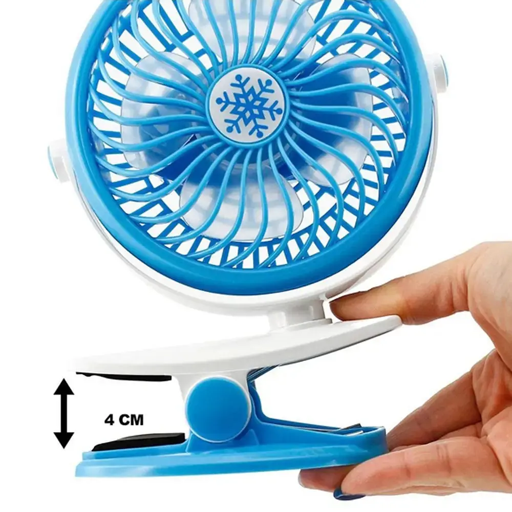 Вентилятор Міні USB з прищіпкою Mini fan LY-582 • Портативний настільний вентилятор з акумулятором і кріпленням - фото 4