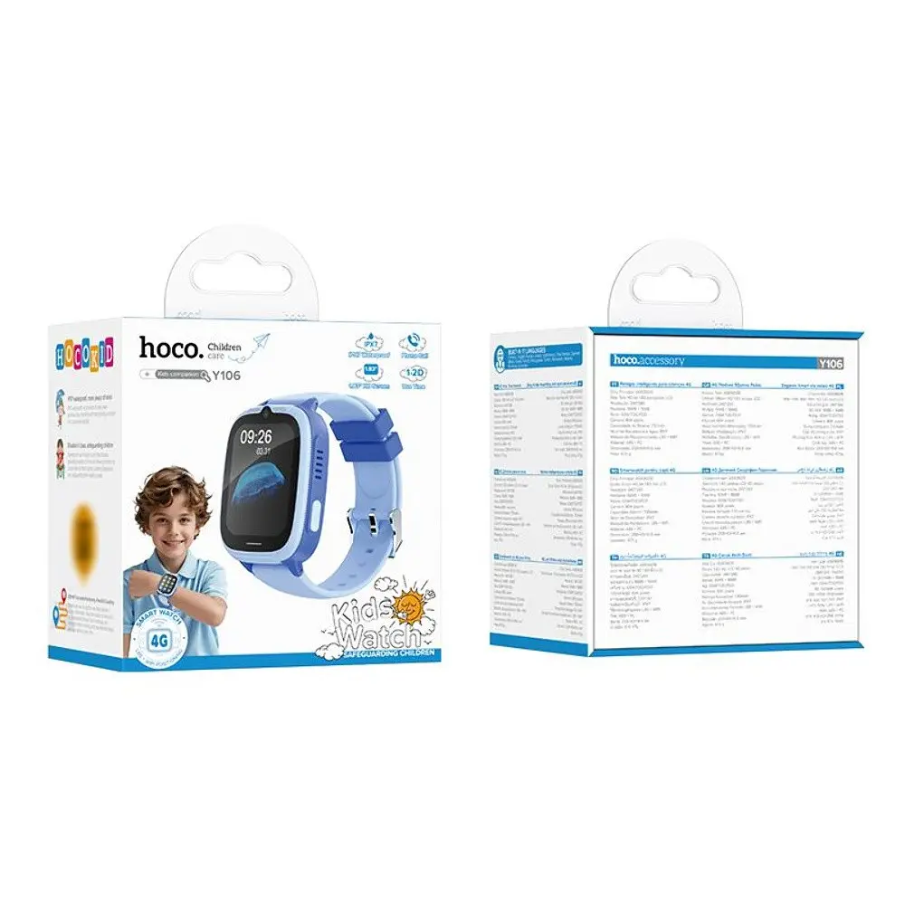 Дитячий смарт годинник Hoco Y106 4G з функцією відеодзвінка синій 6942007658706 - фото 4