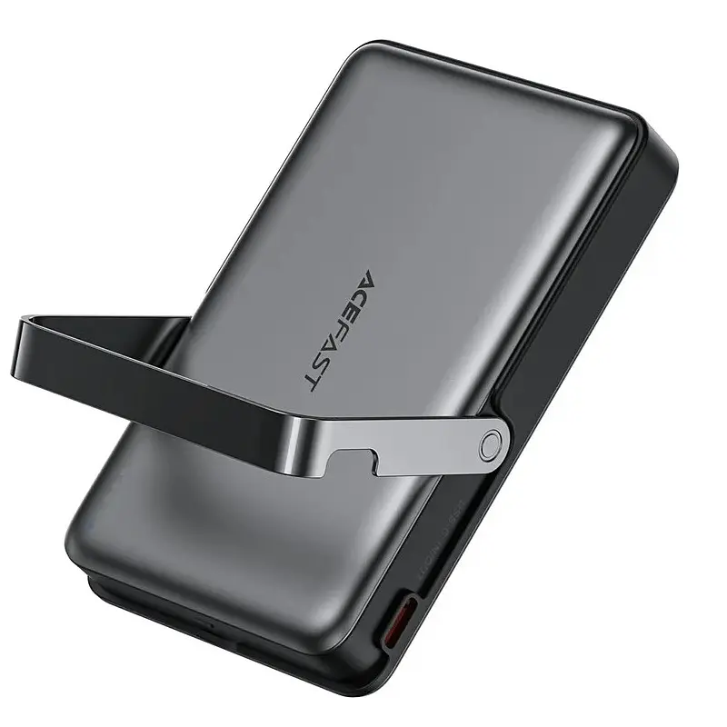Зовнішній акумулятор Acefast M17 PD20W/22.5W magnetic fast charging power bank with built-in stand 10000mAh Black (6974316284000) - фото 4