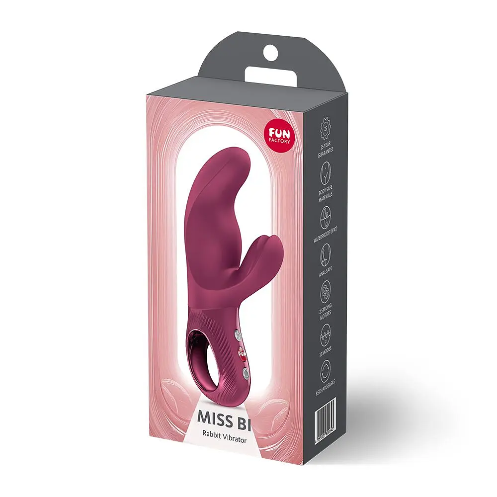 Вібратор-кролик Fun Factory MISS BI Wine Red, 2 незалежні мотори, діаметр 4,2 см - фото 10