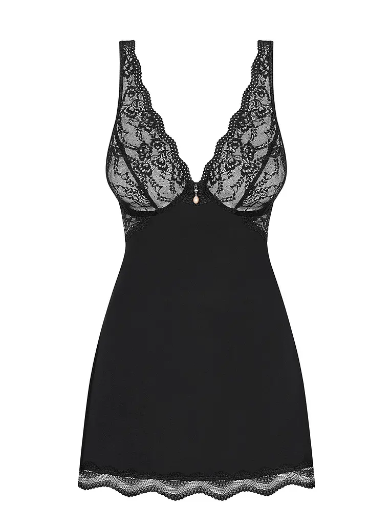 Бебідолл і стрінги Obsessive Luvae мереживний L/XL чорний - фото 5