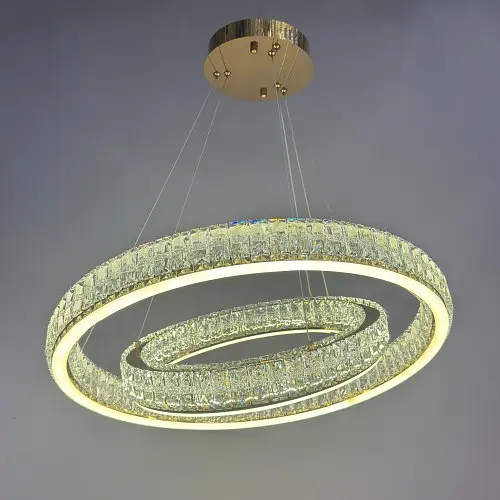 Люстра кільця Linisoln 7973-60*40 метал, кришталь, акрил LED 130 Вт 1 лампа 120-50 см 60*40 см - фото 3