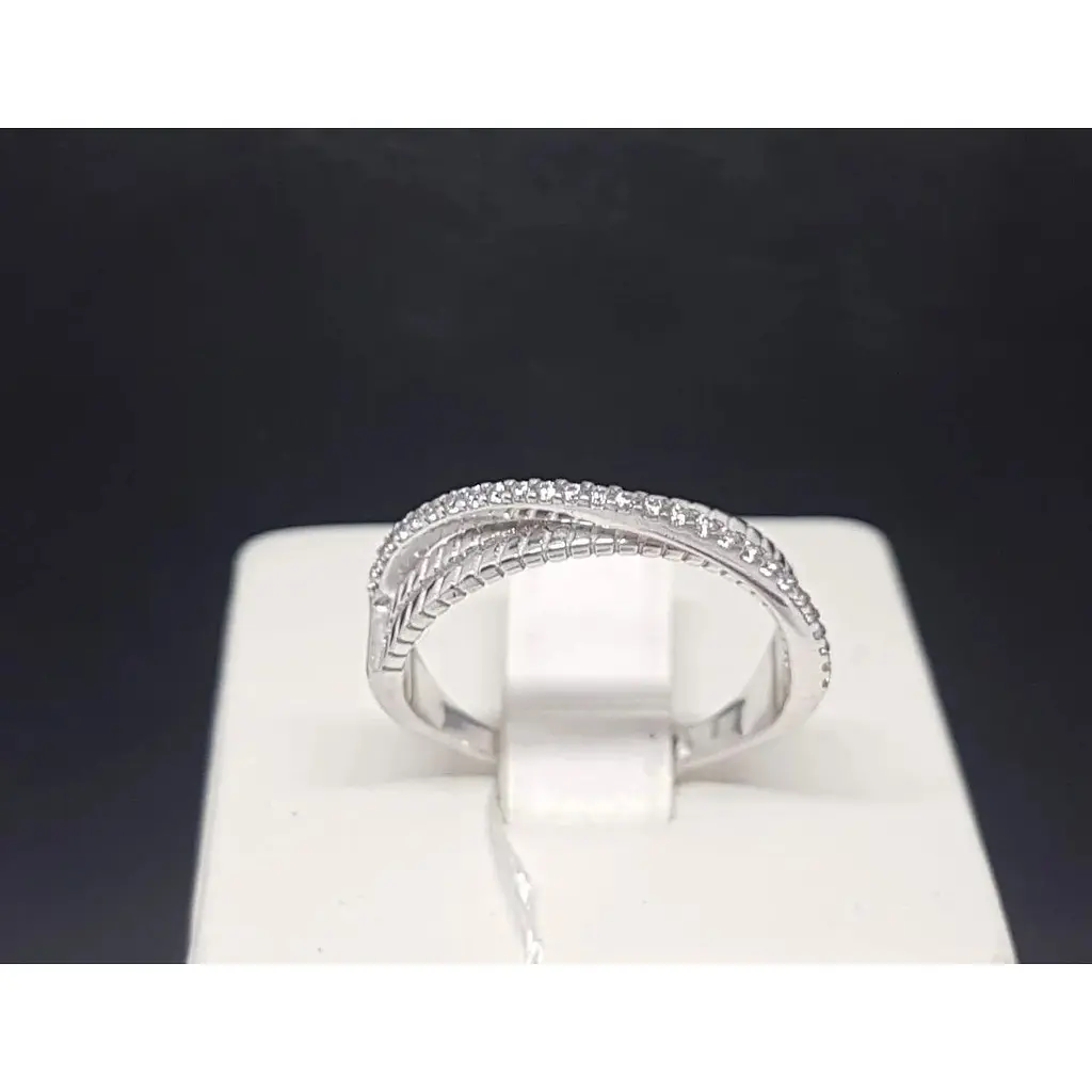 Срібне кільце Імперія золота з фіанітами. КВ1949С 17,5 - фото 3