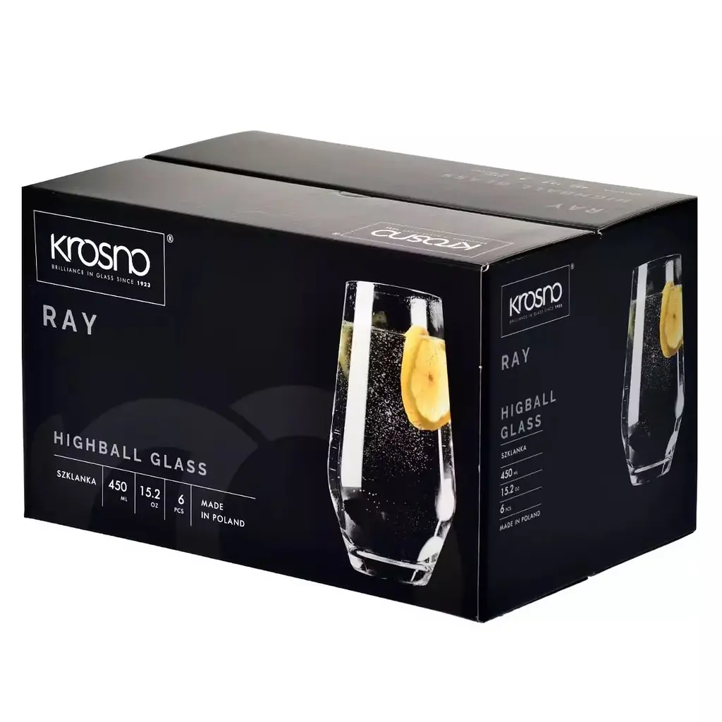 Набір високих склянок Krosno Ray скло 450 мл 6 шт. (901572) - фото 3