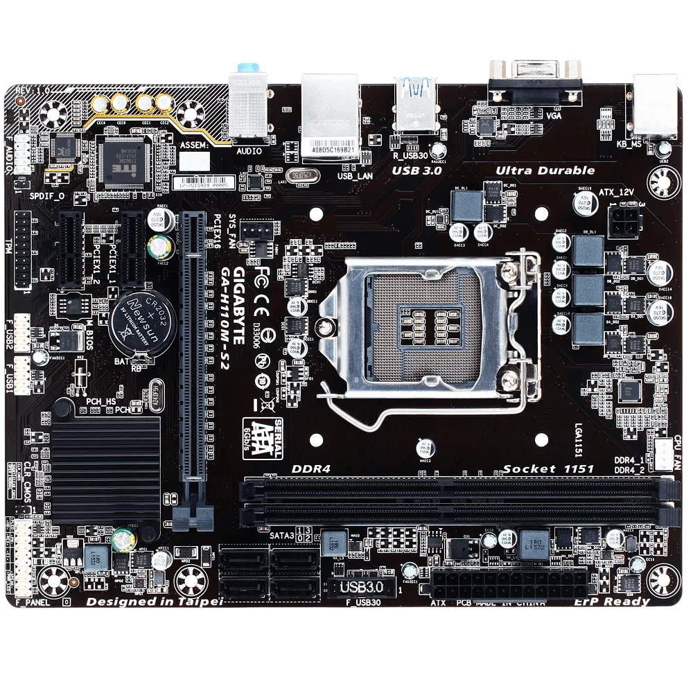 Материнська плата Gigabyte GA-H110M-S2 LGA 1151v1 (GA-H110M-S2) Б/В - фото 2
