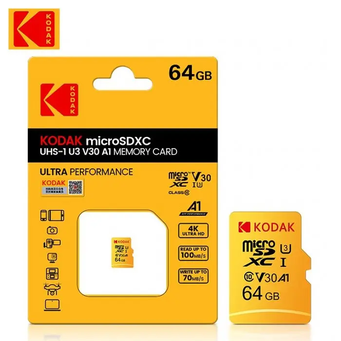 Картка пам'яті micro SD Kodak 64Gb U3, A1 class 10, UHS-I High Speed - фото 6