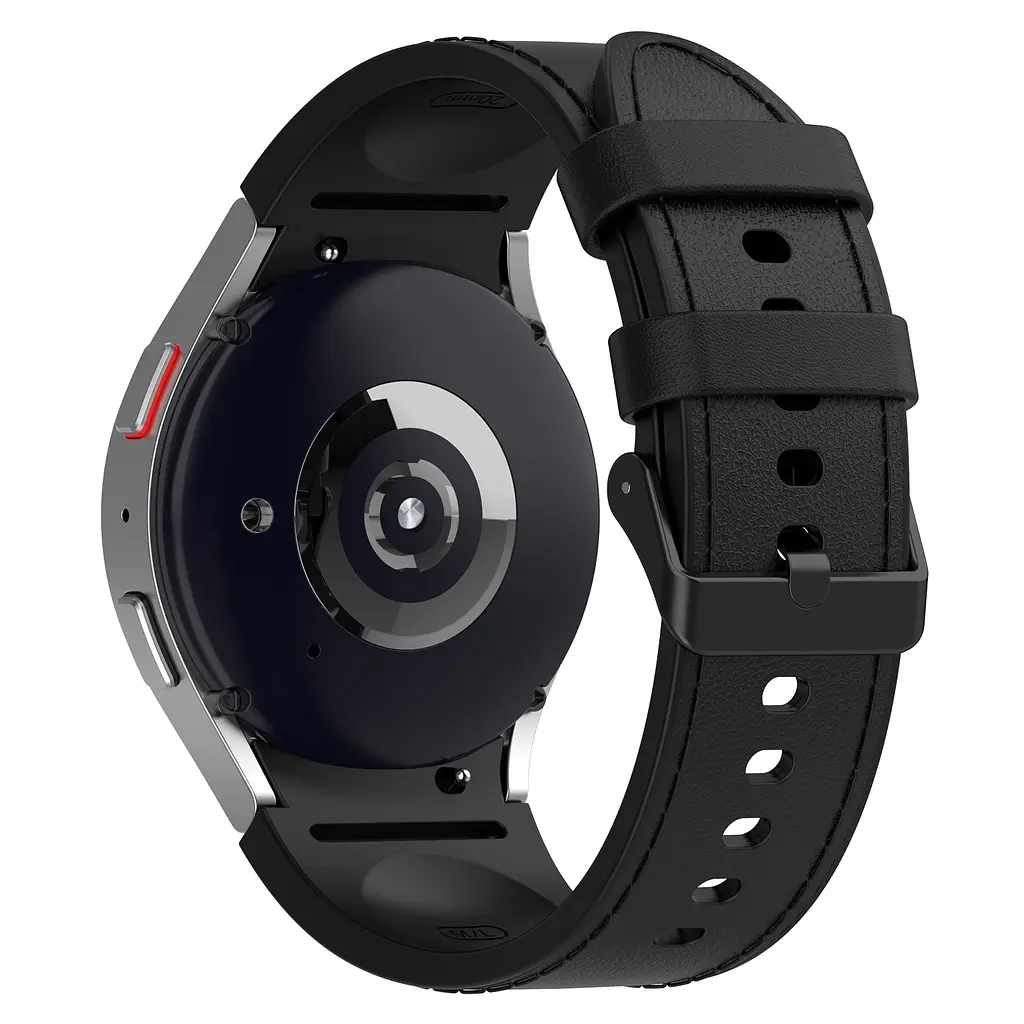 Ремінець шкіра-силікон BeWatch Samsung Galaxy Watch 4/5/6 20 мм Чорний (1gw0102) - фото 2