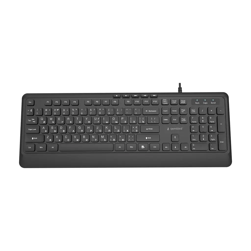 Клавіатура Gembird Slim Multimedia USB Black (KB-MCH-05-CYRL) - фото 3
