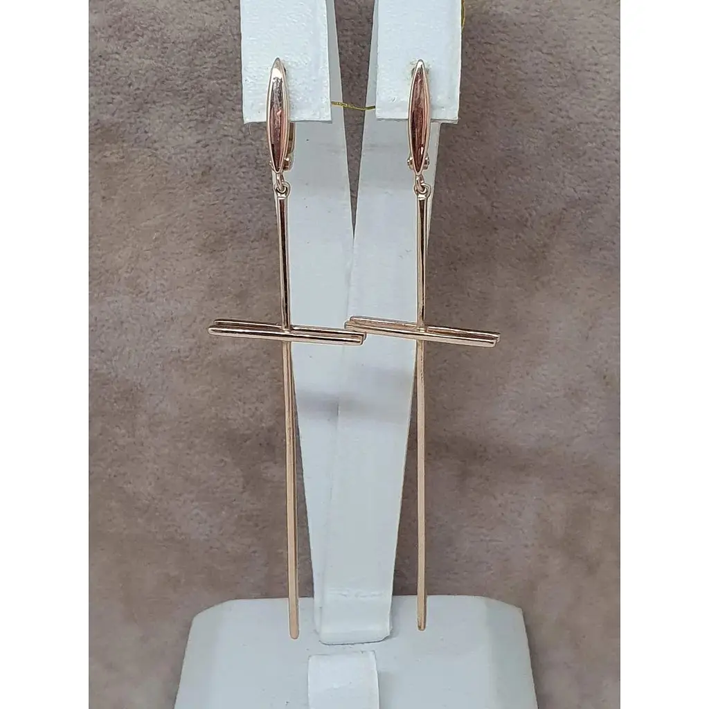 Золоті сережки Платон Хрестики. 1С283/00Б - фото 3