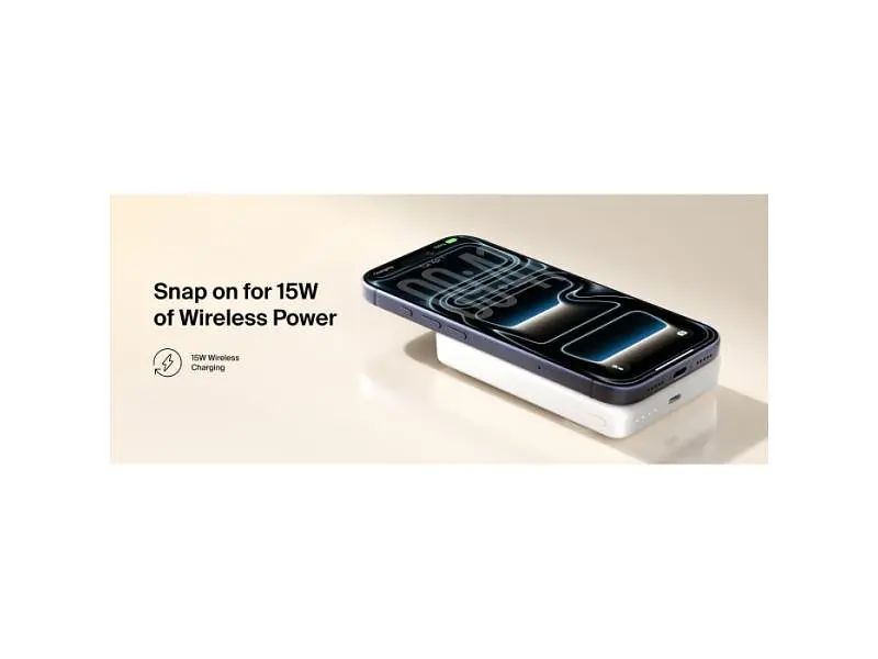 Зовнішній акумулятор (Power Bank) Belkin BoostCharge Slim Magnetic 10000mAh 30W with Kickstand White (BPD016HQWH) - фото 10