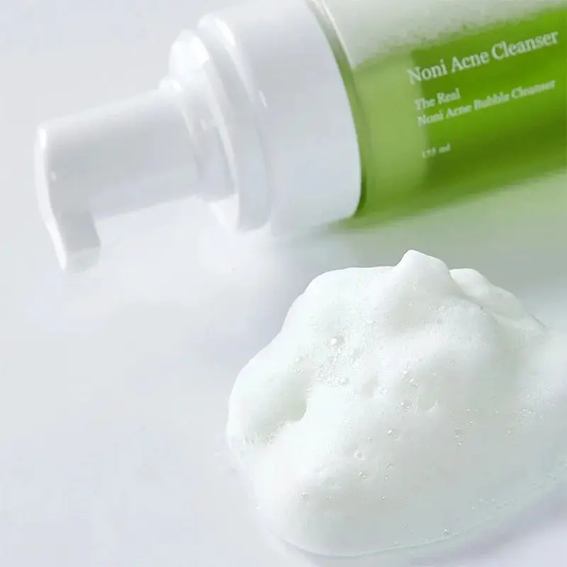 Пінка для очищення обличчя від акне Celimax з ноні та бульбашками The Real Noni Acne Bubble Cleanser 155 мл  - фото 4