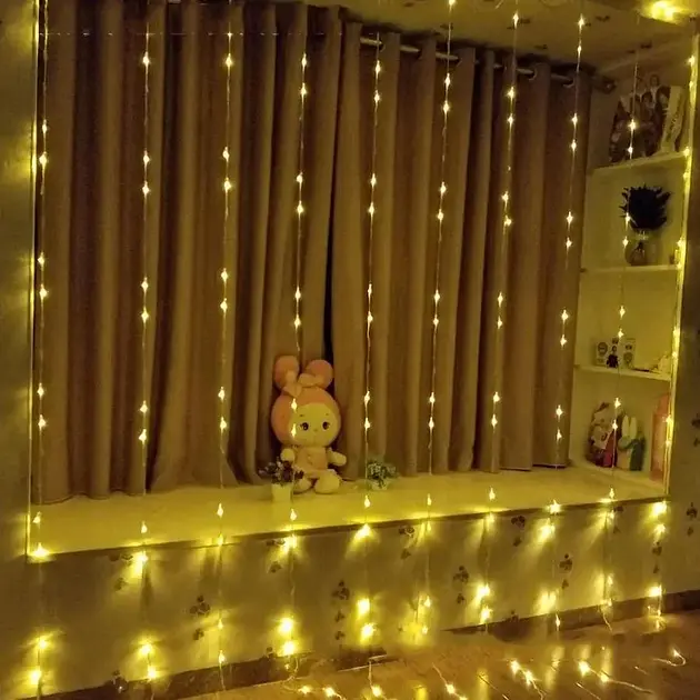 Гірлянда-завіса Зоряний дощ на сонячній батареї, 2м, 190 LED, теплий білий (234576887_298) - фото 6