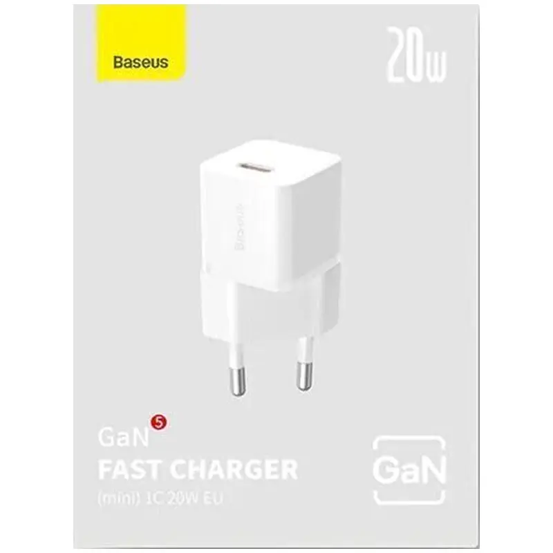 МЗП GaN5 Fast Charger (mini) PD20W (1USB-C) (CCGN05010) White Baseus teh0029587 - фото 5