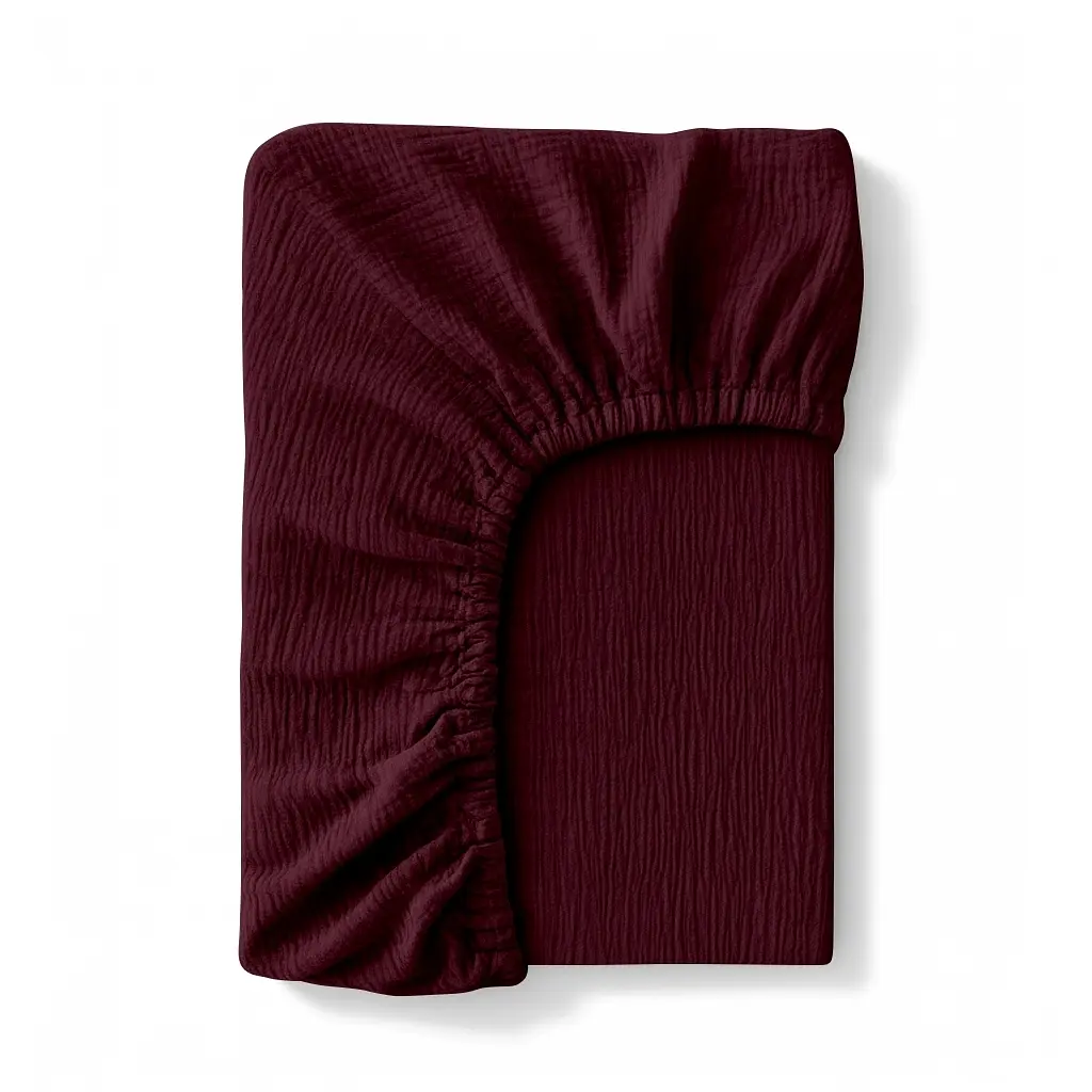 Комплект постільної білизни Cosas Ruby Євро муслін бордо (Muslin_57Bordo_El-57Bordo_200) - фото 7