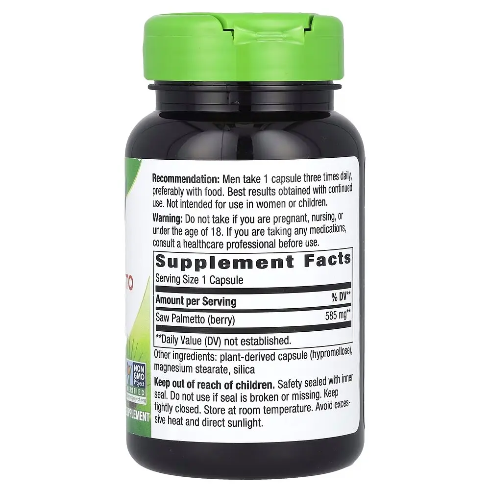 Ягоди пальметто Nature's Way Saw Palmetto Berries, 100 вегакапсул для підтримки передміхурової залози - фото 2